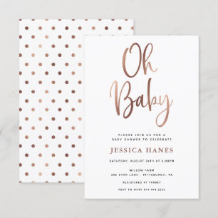 Oh Baby Rose Gold Foil Baby Shower Invitation