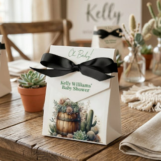 Oh Baby! Rustic Succulents & Cacti Baby Shower Favor Box