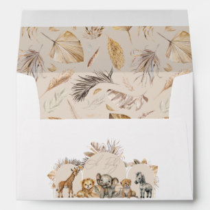 Oh Baby Safari Animals Boho Baby Shower  Envelope