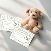 Oh baby sage green rocking horse diaper raffle