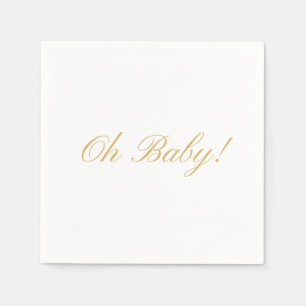 Oh baby script gender Neutral Baby Shower Napkins 