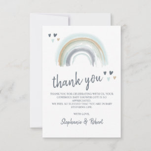 Oh Baby shower Blue Boho Rainbow Merci