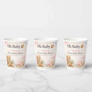 Oh Baby Shower Cups Teddy Bear Party Décor