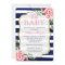 Oh Baby Shower Floral Gold Navy Blue Stripes