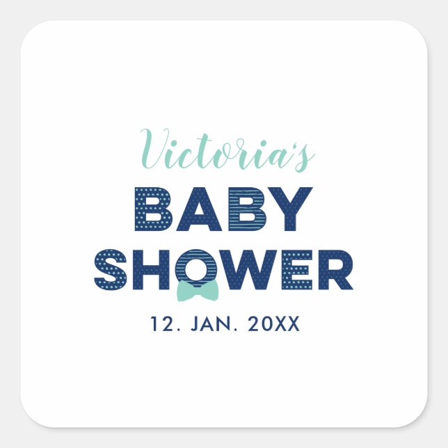 Oh Baby shower garçon | Sticker Merci Favoris (Devant)