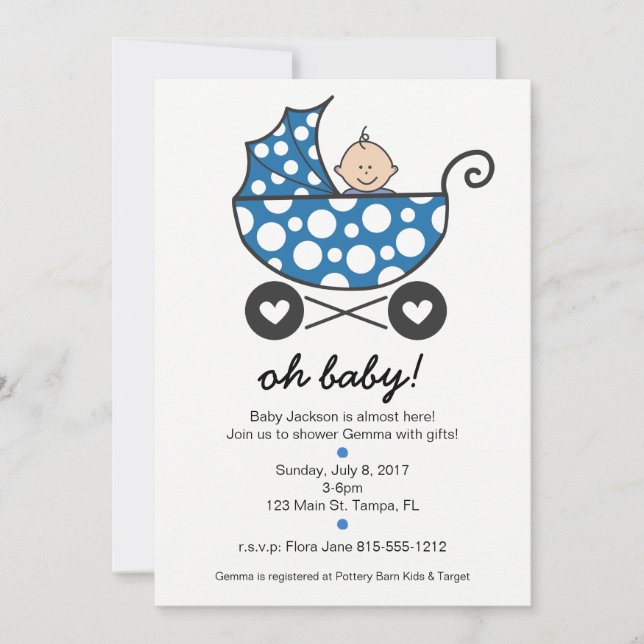 oh baby shower invitation (Front)