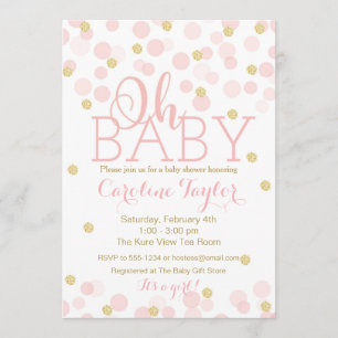 Oh Baby shower Invitation Parties scintillant or r