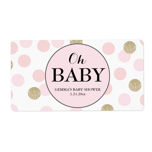 Oh Baby shower Mini Champagne Étiquette fille (Devant)