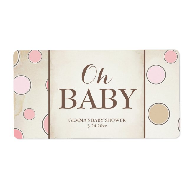 Oh Baby shower Mini Champagne Étiquette fille (Devant)