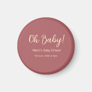 oh baby shower name date maron simple minimal tren magnet