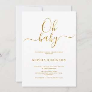 Oh Baby Simple Minimaliste Baby shower Invitation