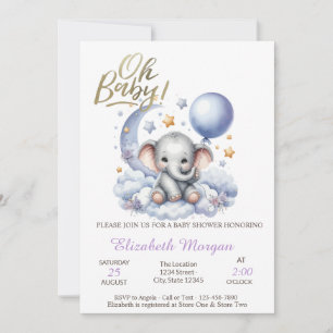 Oh Baby Teddy Bear Baby Shower Invitation