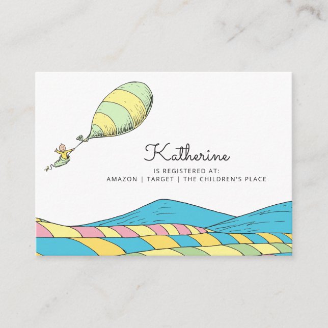 Oh, Baby, the Places You'll Go Baby Shower Enclosure Card (Front)