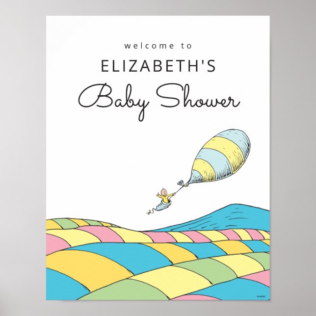Oh, Baby, the Places You'll Go Baby Shower Poster (Front)