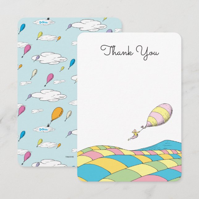 Oh, Baby, the Places You'll Go - Girl Thank You Invitation (Front/Back)