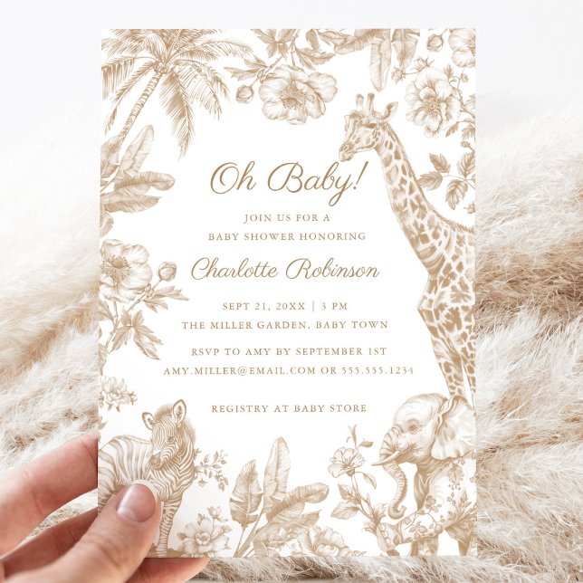 Oh Baby Tropical Jungle Safari Animals Baby Shower Invitation (Oh Baby Tropical Jungle Safari Animals Baby Shower Invitation)