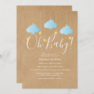 Oh Baby Twinkle Twinkle Baby Boy Shower / Sprinkle Invitation