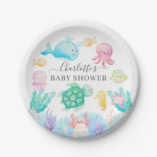 Oh Baby Under The Sea Baby Shower Paper Plate