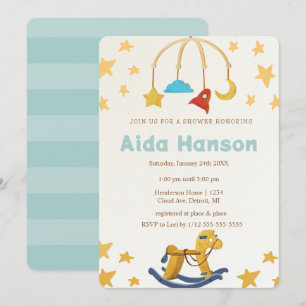 Oh Baby Vintage Toys Gender Neutral Baby Shower Invitation