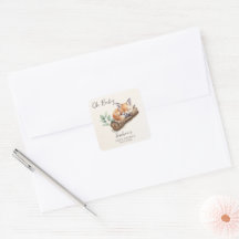 Oh Baby Warm Beige Woodland Fox Baby Shower
