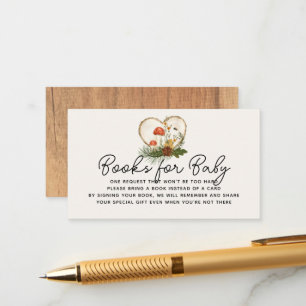 Oh Baby Wood Slice Fall Baby Shower Book Request Enclosure Card