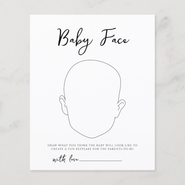 Oh Baby Woodland Baby Face Game Baby Shower (Front)