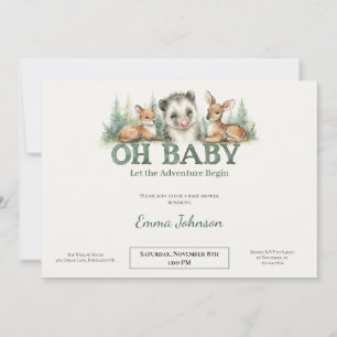Oh Baby Woodland Baby Shower Invitation • Opossum 