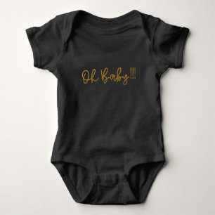 Oh Baby Yellow Gold Foil modern Funky Fun Bodysuit
