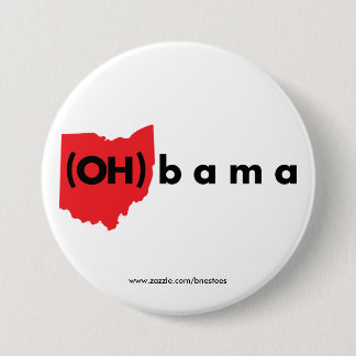 (OH)bama - Red and Black 3 Inch Round Button