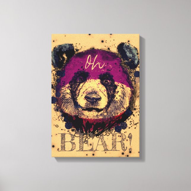 "OH BEAR" | Funny Cool Panda Canvas Print (Front)