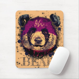 "OH BEAR"   Funny Cool Panda Mouse Pad