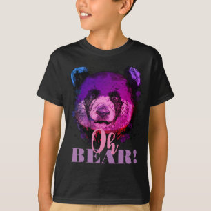 "OH BEAR"   Funny Cool Purple Panda Kids T-Shirt
