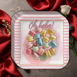 Oh bebe French Patisserie Baby Shower Paper Plate