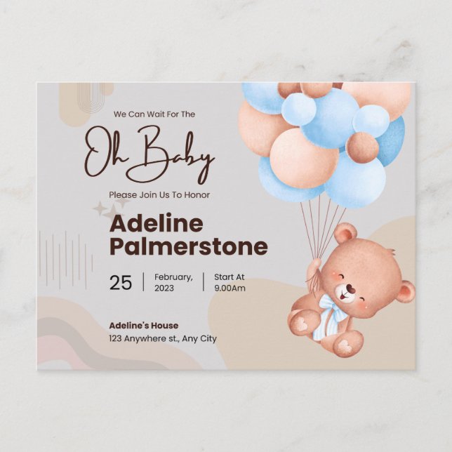 oh bébé, invitation baby shower (Devant)