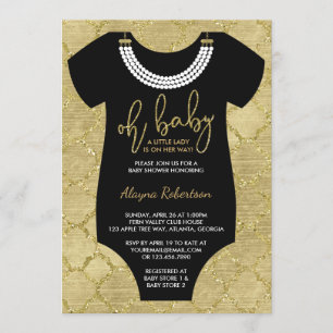Oh bébé, Invitation Baby shower de la petite dame,