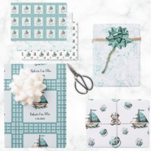 "Oh, bébé" Papier à enveloppement Nautique 3 Style