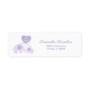 Oh Bébé Violet Éléphant Mignon Baby Shower