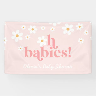 oh Bébés ! Bannière de Baby shower rose de la marg