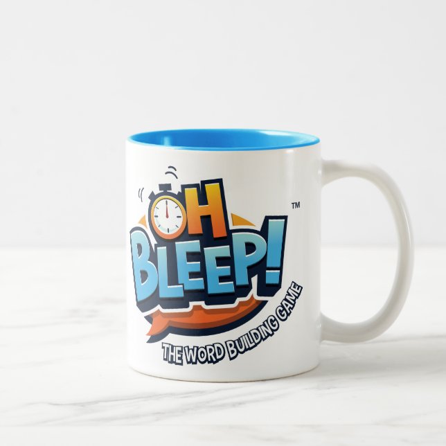 Oh Bleep! Logo Mug Two-Tone Blue (Right)