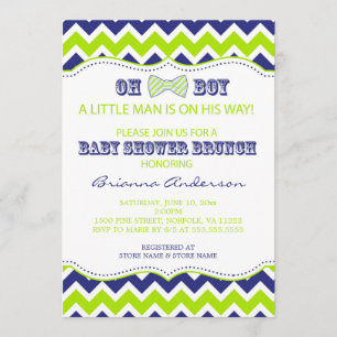 OH BOW Bow Cravate Baby shower Invitation