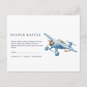 Oh Boy! Adventure Awaits Airplane Boy Baby Shower Enclosure Card