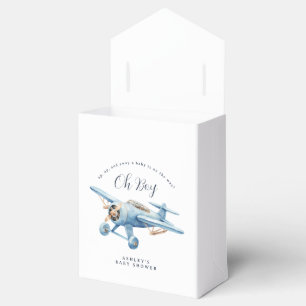 Oh Boy! Adventure Awaits Airplane Boy Baby Shower Favor Box