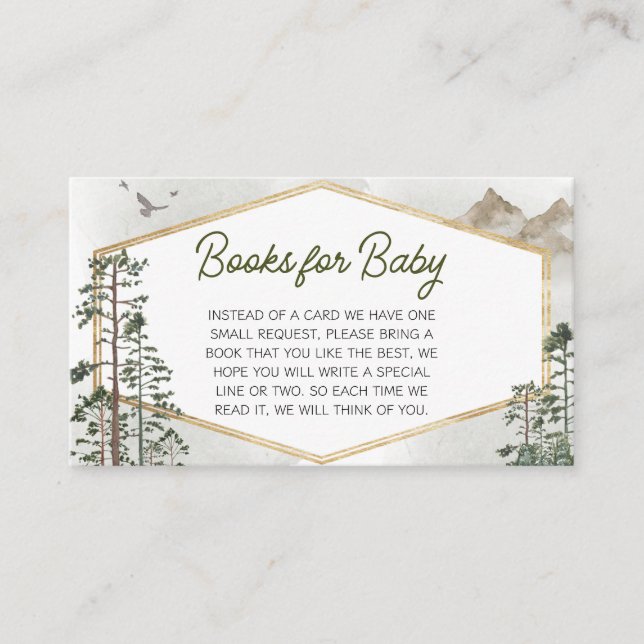 Oh Boy Adventure Begin Baby Shower Books for Baby Enclosure Card (Front)
