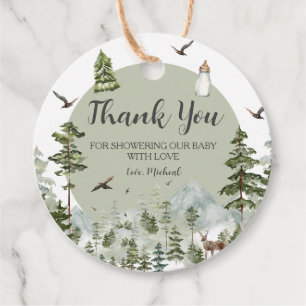 Oh Boy Adventure Pine Forest Baby Shower Favour Tags