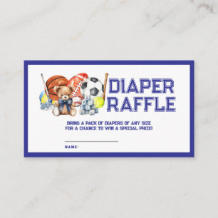 Oh Boy ALL STAR SPORT Baby Shower Diaper Raffle Enclosure Card