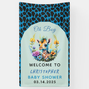 Oh Boy! Baby Giraffe Baby Shower  Banner