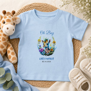 Oh Boy! Baby Giraffe Baby Shower T-Shirt
