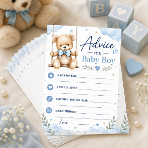 Oh Boy Baby Shower Advice Card