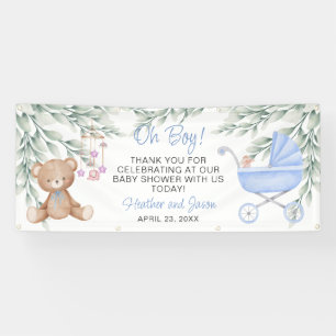 Oh Boy Baby Shower Backdrop Banner