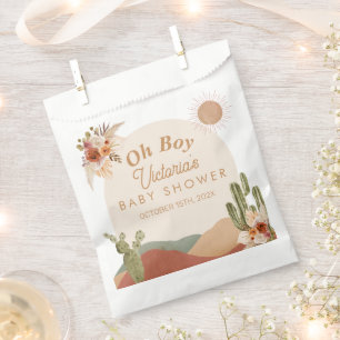 Oh Boy Baby Shower Cactus   Boho Southwest Desert Favour Bag